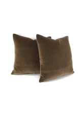 Load image into Gallery viewer, Mohair Velvet in the color Dark Wood Brown Pillow Cover - 20&quot; x 20&quot;
