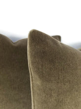 Load image into Gallery viewer, Mohair Velvet in the color Dark Wood Brown Pillow Cover - 20&quot; x 20&quot;
