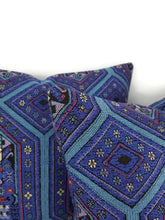 Load image into Gallery viewer, Beacon Hill Niu Fret in the color Lapis Pillow Cover
