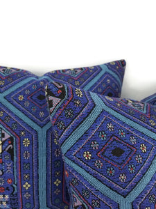 Beacon Hill Niu Fret in the color Lapis Pillow Cover