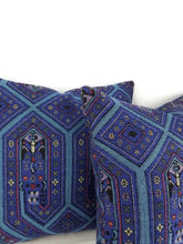 Load image into Gallery viewer, Beacon Hill Niu Fret in the color Lapis Pillow Cover
