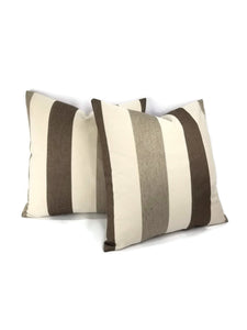 Dark Gray, Gray, and Light Gray Wide Stripe Pillow Cover - 20" x 20"