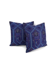 Load image into Gallery viewer, Beacon Hill Niu Fret in the color Lapis Pillow Cover
