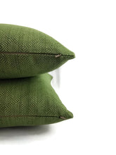 Load image into Gallery viewer, F. Schumacher Villis Strie in the color Emerald Pillow Cover
