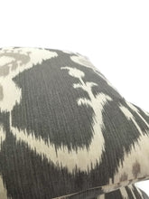 Load image into Gallery viewer, Dark Gray and Cream Ikat Print Cotton Pillow Cover - 20&quot; x 20&quot;
