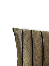 Load image into Gallery viewer, Ralph Lauren Ellington Stripe in Tarnished Gold Lumbar Pillow Cover - 11.5&quot; x 18&quot; Black and Gold Stripe Accent Cover
