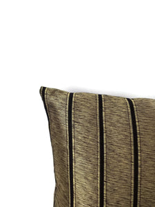 Ralph Lauren Ellington Stripe in Tarnished Gold Lumbar Pillow Cover - 11.5" x 18" Black and Gold Stripe Accent Cover