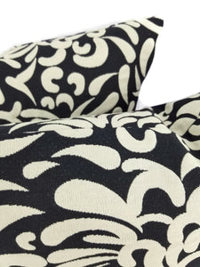 Black and Light Gray Large Floral Print Accent Pillow Cover - 20" x 20"