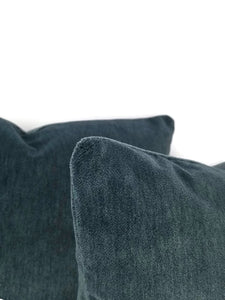 Pollack Soho Plush in Hudson Pillow Cover - 20" x 20" Plush Velvet in Dark Blue/Teal Pillow Cover