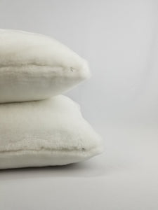 15.5" x 18" Bright White Faux Fur Pillow Cover with Feather Insert