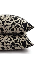 Load image into Gallery viewer, Black and Light Gray Large Floral Print Accent Pillow Cover - 20&quot; x 20&quot;
