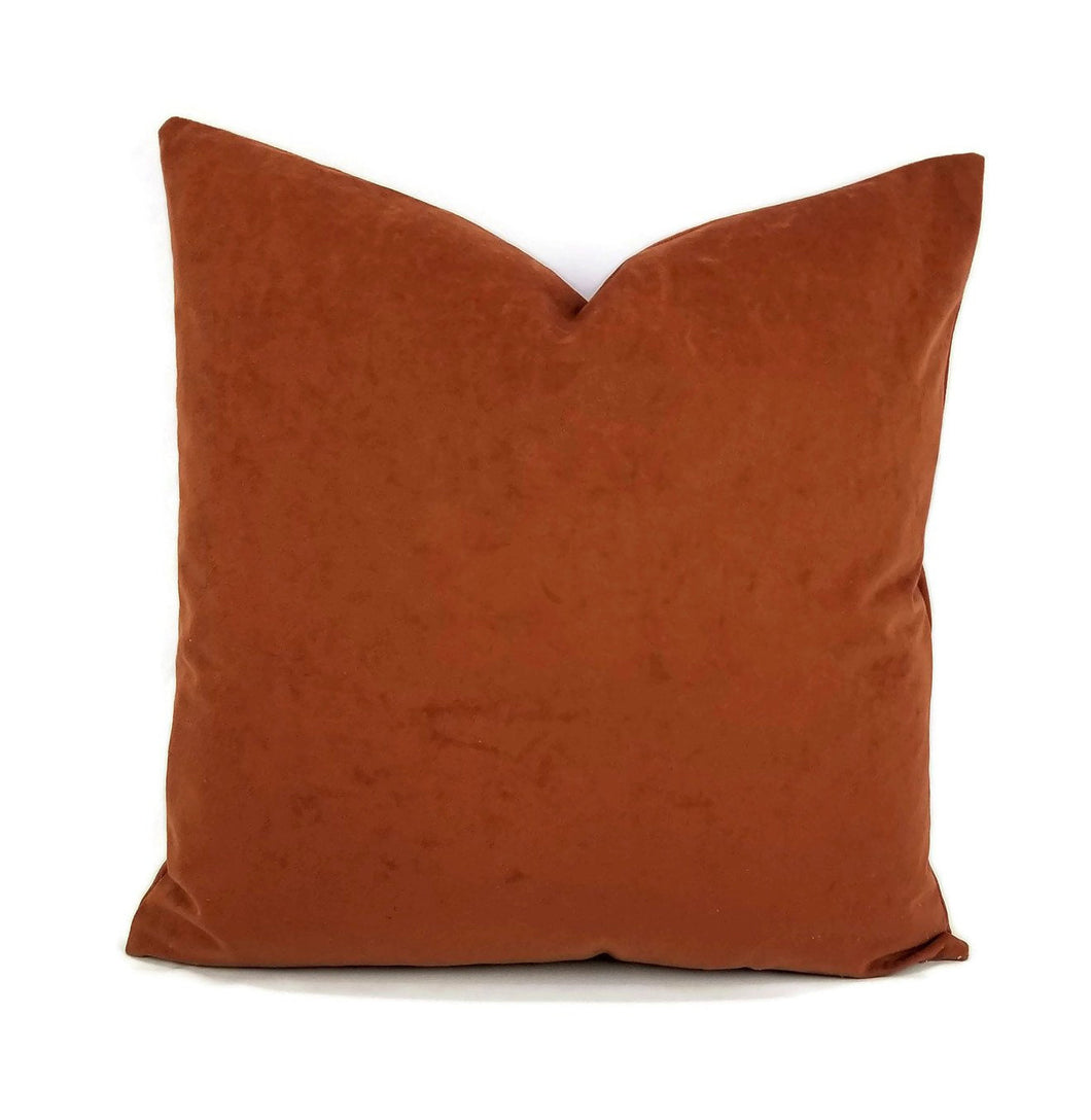 Rust Suede Pillow Cover - 20