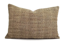 Load image into Gallery viewer, 13&quot; x 19.5&quot; Brown and Tan Basket Woven Textured Lumbar Pillow Cover
