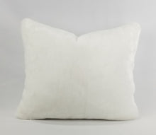 Load image into Gallery viewer, 15.5&quot; x 18&quot; Bright White Faux Fur Pillow Cover with Feather Insert
