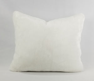 15.5" x 18" Bright White Faux Fur Pillow Cover with Feather Insert