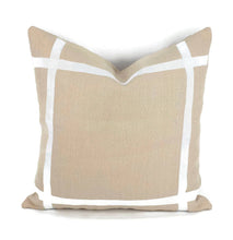 Load image into Gallery viewer, Light Dusty Peach Heavy Linen with Ribbon Embellishment Pillow Cover
