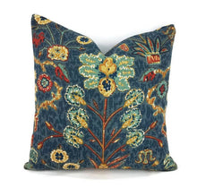 Load image into Gallery viewer, 15.5&quot; x 15.5&quot; Lee Jofa Kerman Floral in the color Indigo Pillow Cover
