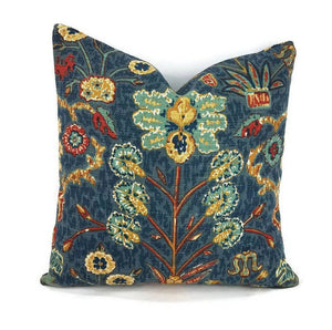 15.5" x 15.5" Lee Jofa Kerman Floral in the color Indigo Pillow Cover