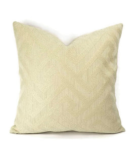 F. Schumacher L'Orient Fret in the color Ecru Pillow Cover