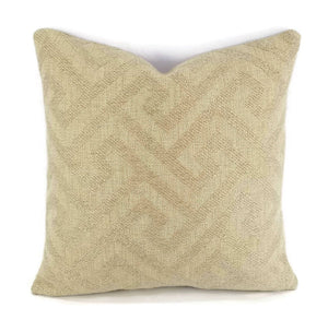 F. Schumacher L'Orient Fret in the color Greige Pillow Cover