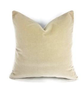 Pollack Sedan Plush in the color Parchment - Light Tan - Beige Velvet Pillow Cover