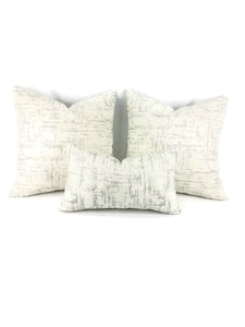 Ronnie Gold Metallic Silver on Cream Abstract Pillow Cover