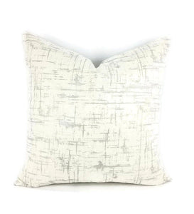 Ronnie Gold Metallic Silver on Cream Abstract Pillow Cover