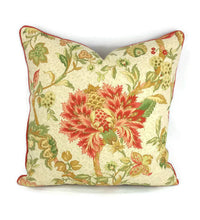 Load image into Gallery viewer, Gramercy Cassis Floral in Rust, Ivory, and Green Pillow Cover
