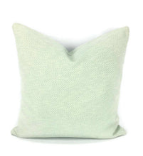 Load image into Gallery viewer, Mint and Ivory Basket Woven Linen/Cotton Pillow Cover
