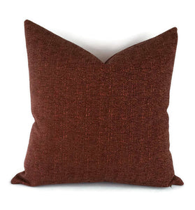 J.F. Fabrics Ajax in Burgandy/Red Textured Weave Pillow Cover