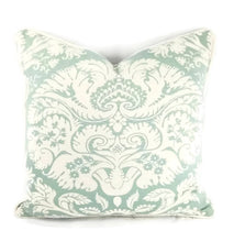 Load image into Gallery viewer, Seafoam with White Damask Pattern Pillow Cover
