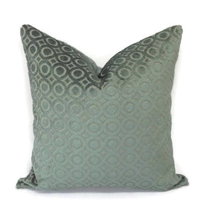 Schumacher Deco Velvet in the color Blue Haze Pillow Cover