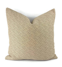 Load image into Gallery viewer, Kravet Smart Tan and Cream Fretwork Pillow Cover
