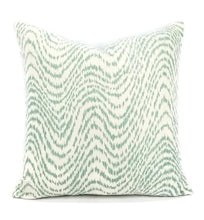 Load image into Gallery viewer, Off white with Aqua Wave Pattern Pillow Cover
