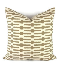 Load image into Gallery viewer, Annie Selke Links in Taupe and Cream Cotton Pillow Cover
