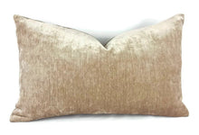 Load image into Gallery viewer, 12&quot; x 20&quot; Dusty Pink Velvet/Chenille  Lumbar Pillow Cover
