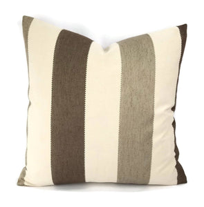 Dark Gray, Gray, and Light Gray Wide Stripe Pillow Cover - 20" x 20"