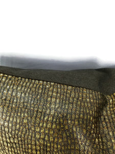 Brown and Gold Animal/Reptile/Alligator Print Square Pillow Cover