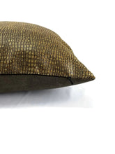 Load image into Gallery viewer, Brown and Gold Animal/Reptile/Alligator Print Square Pillow Cover
