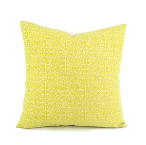 Raoul Textiles - Perada in Chartreuse Linen Screen Print Pillow Cover