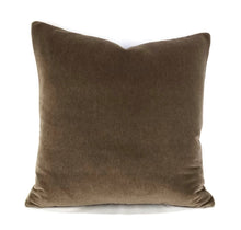 Load image into Gallery viewer, Mohair Velvet in the color Dark Wood Brown Pillow Cover - 20&quot; x 20&quot;
