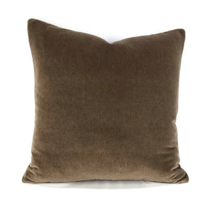 Mohair Velvet in the color Dark Wood Brown Pillow Cover - 20" x 20"