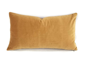 12" x 20" F. Schumacher Gainsborough Velvet in Mocha Lumbar Pillow Cover - Solid Spice Brown Velvet Rectangle Pillow Cover