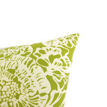 Load image into Gallery viewer, Biko Leaf Green and White Cotton Pillow Cover
