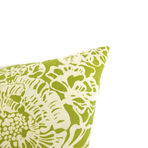 Biko Leaf Green and White Cotton Pillow Cover