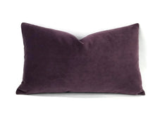 Load image into Gallery viewer, 12&quot; x 20&quot; Dark Purple Velvet Pillow Lumbar Cover
