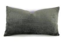 Load image into Gallery viewer, 11&quot; x 20&quot; Smokey Gray Solid Chenille Lumbar Pillow Cover
