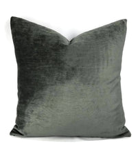 Load image into Gallery viewer, Smokey Gray Solid Chenille Pillow Cover
