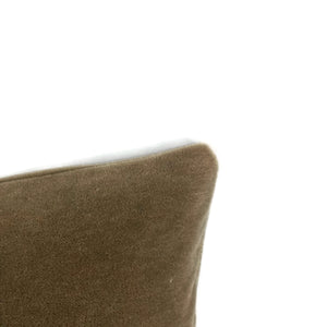 12" x 20" S. Harris Melrose Mohair Velvet in Linen Lumbar Pillow Cover - Rectangle Brown Accent Cushion Case