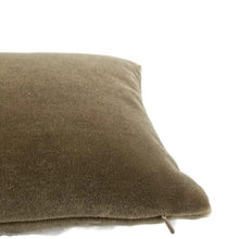 Load image into Gallery viewer, 12&quot; x 20&quot; S. Harris Melrose Mohair Velvet in Linen Lumbar Pillow Cover - Rectangle Brown Accent Cushion Case
